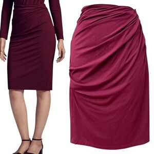 MM.LaFleur Soho Skirt Size S Boysenberry Ruched Pencil Workwear Capsule NWT 💛